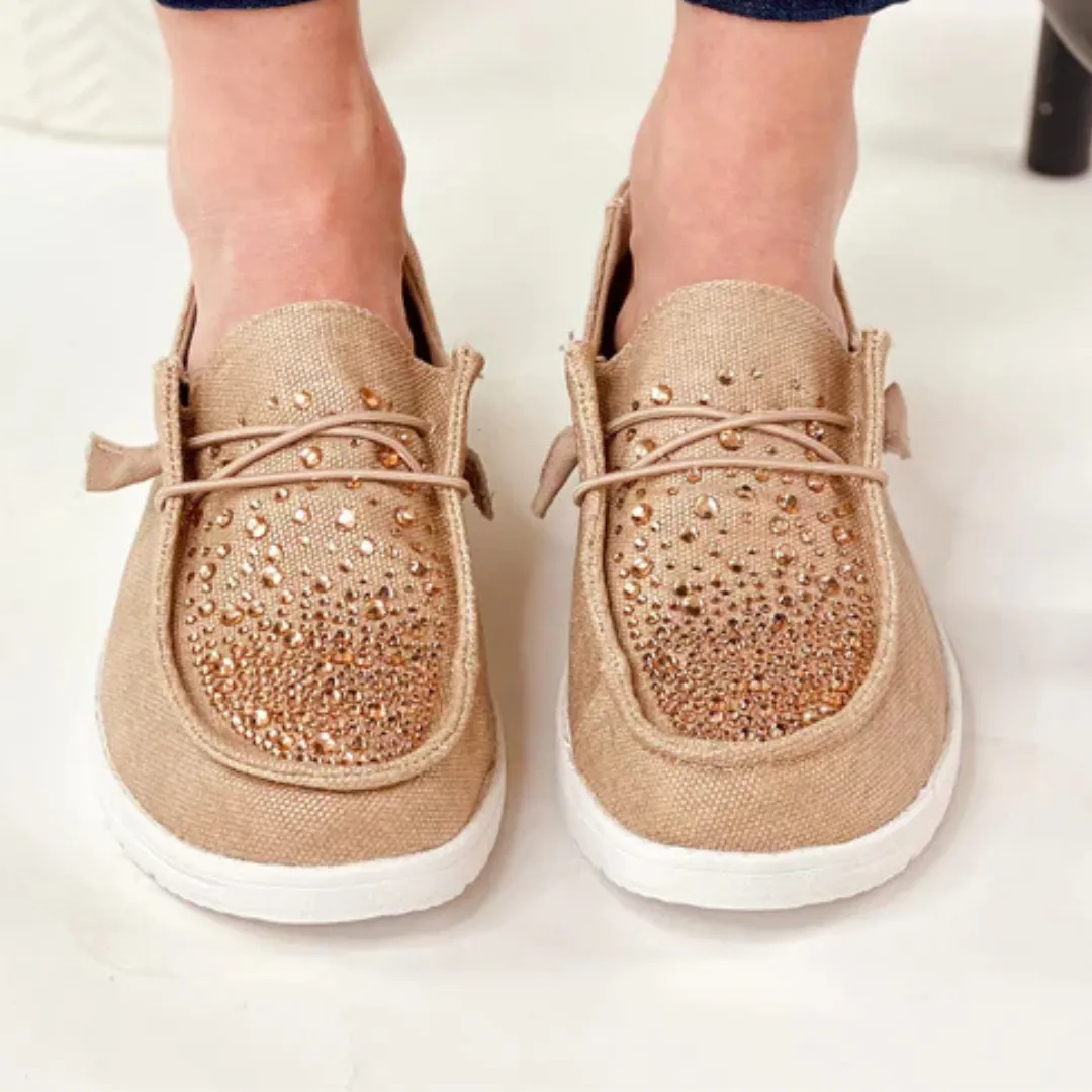 Online Exclusive | Maco Water Drop Ombre Sneakers in Rose Gold Rhinestone