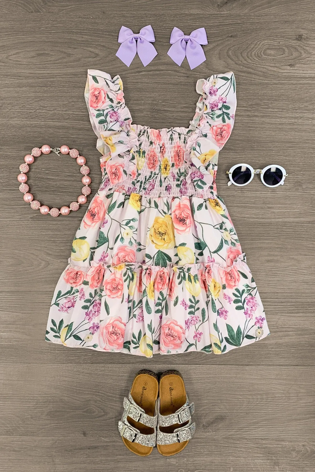 Pastel Floral Chiffon Dress