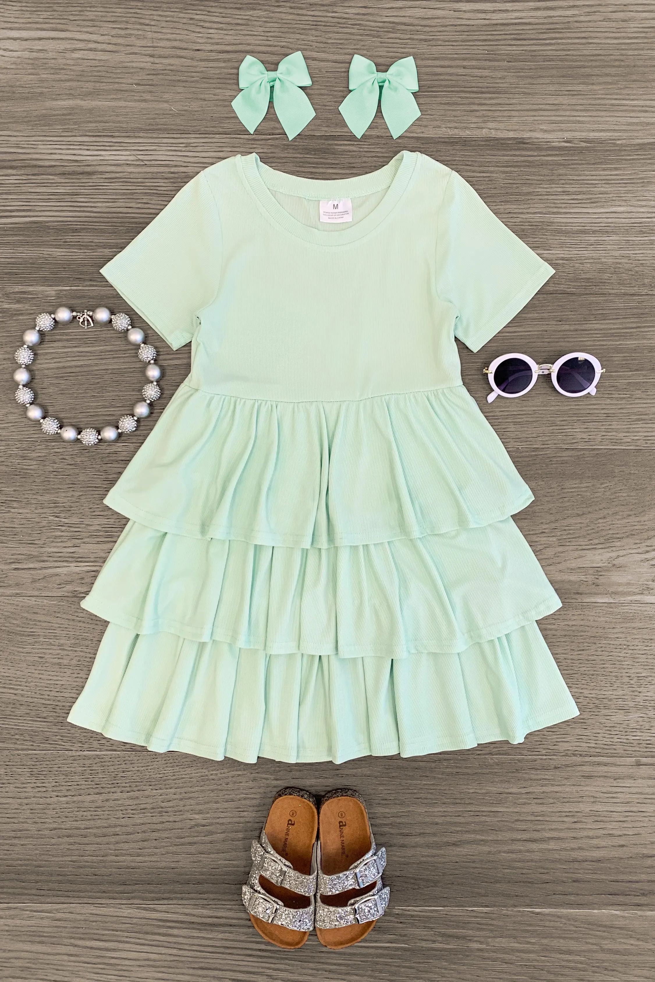 Pastel Green Ruffle Dress