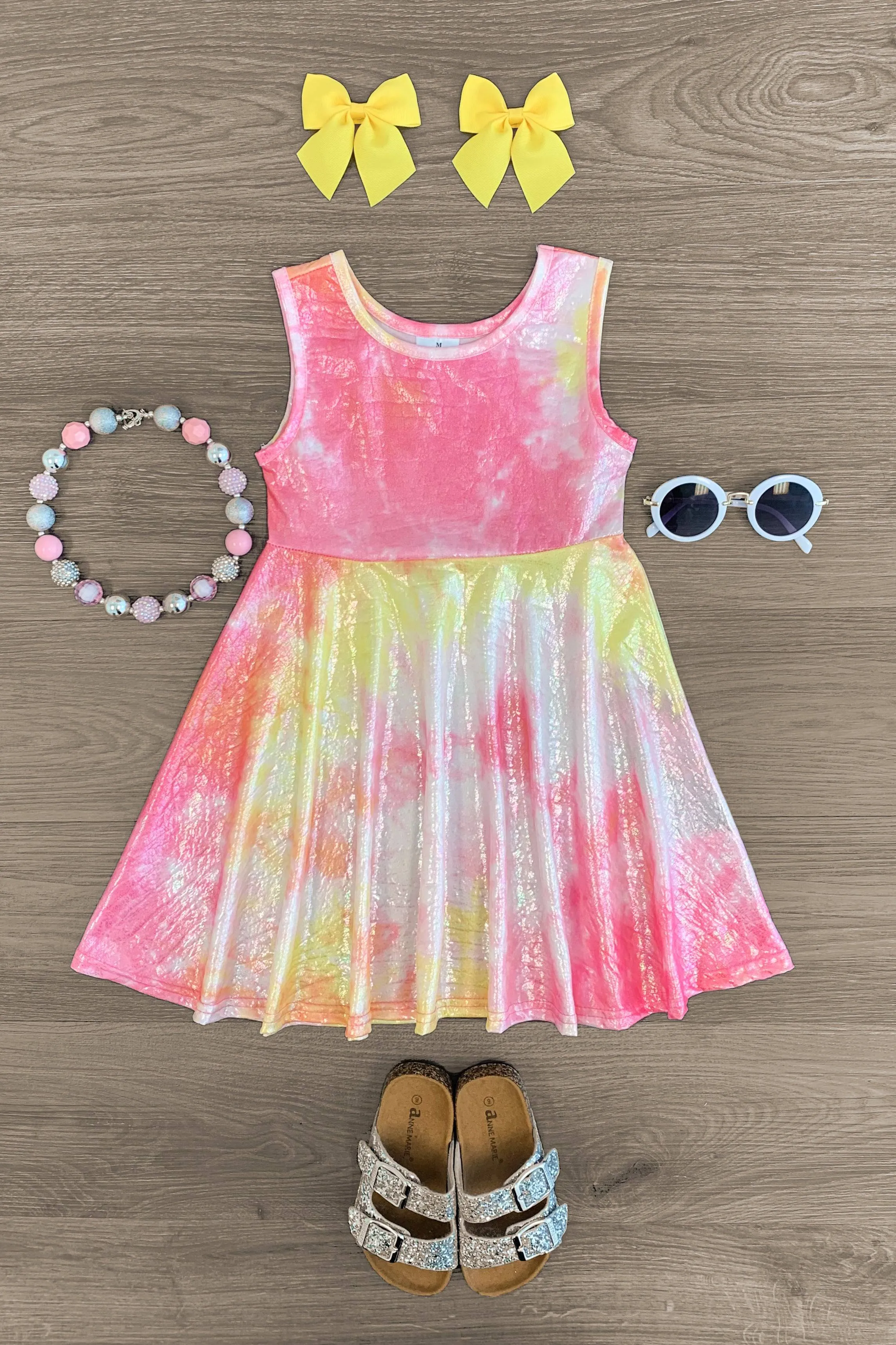 Pink Lemonade Tie Dye Shimmer Dress