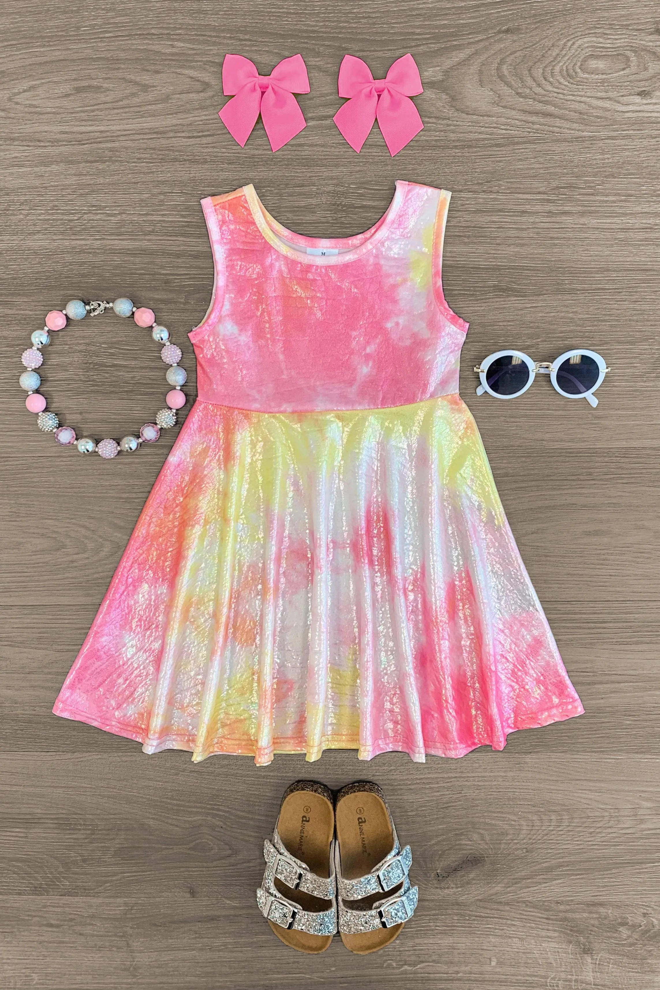 Pink Lemonade Tie Dye Shimmer Dress