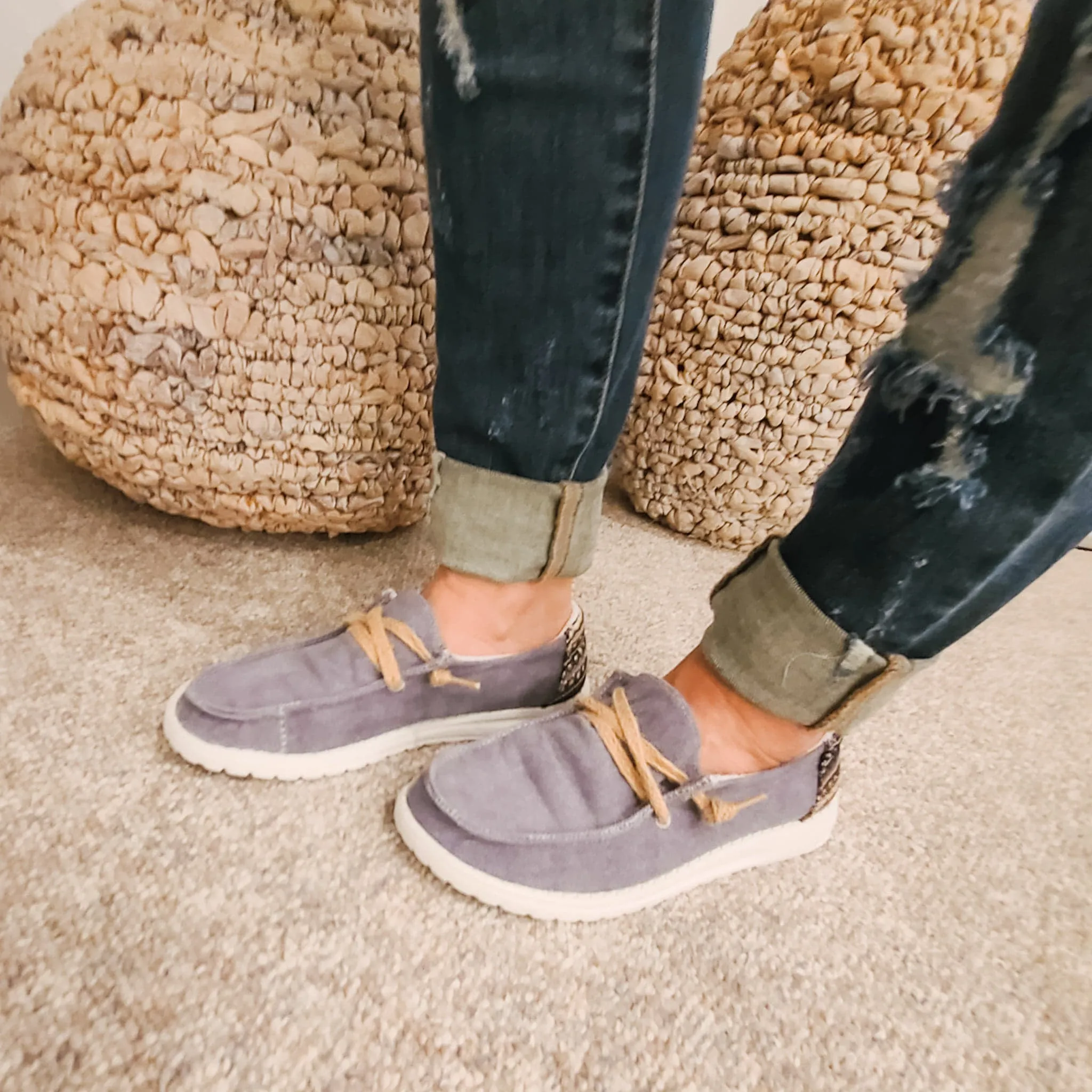 Poppin Grey Slip On Shoe