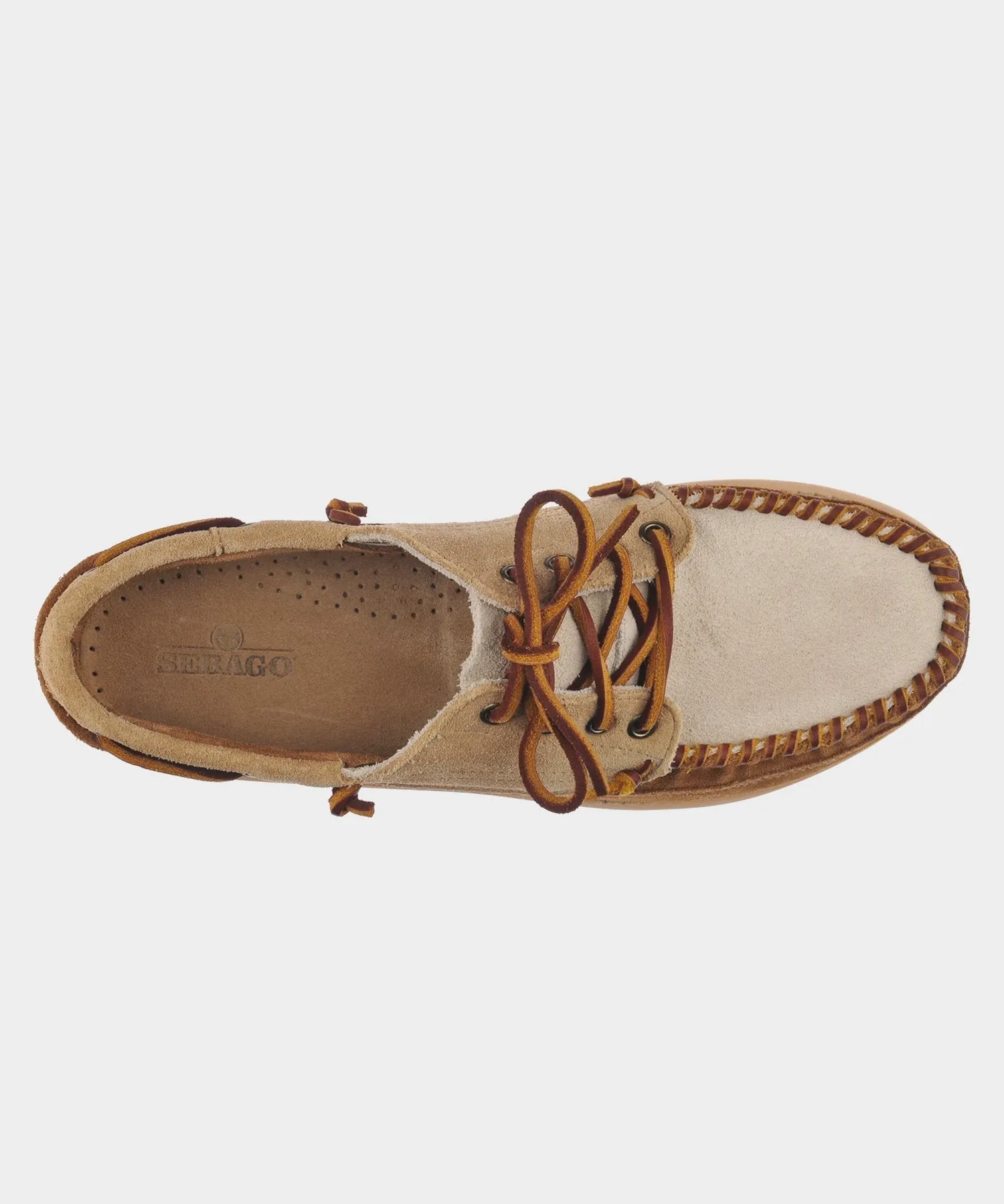 Sebago Cayuga Suede Moccasin in Camel/Papyrus