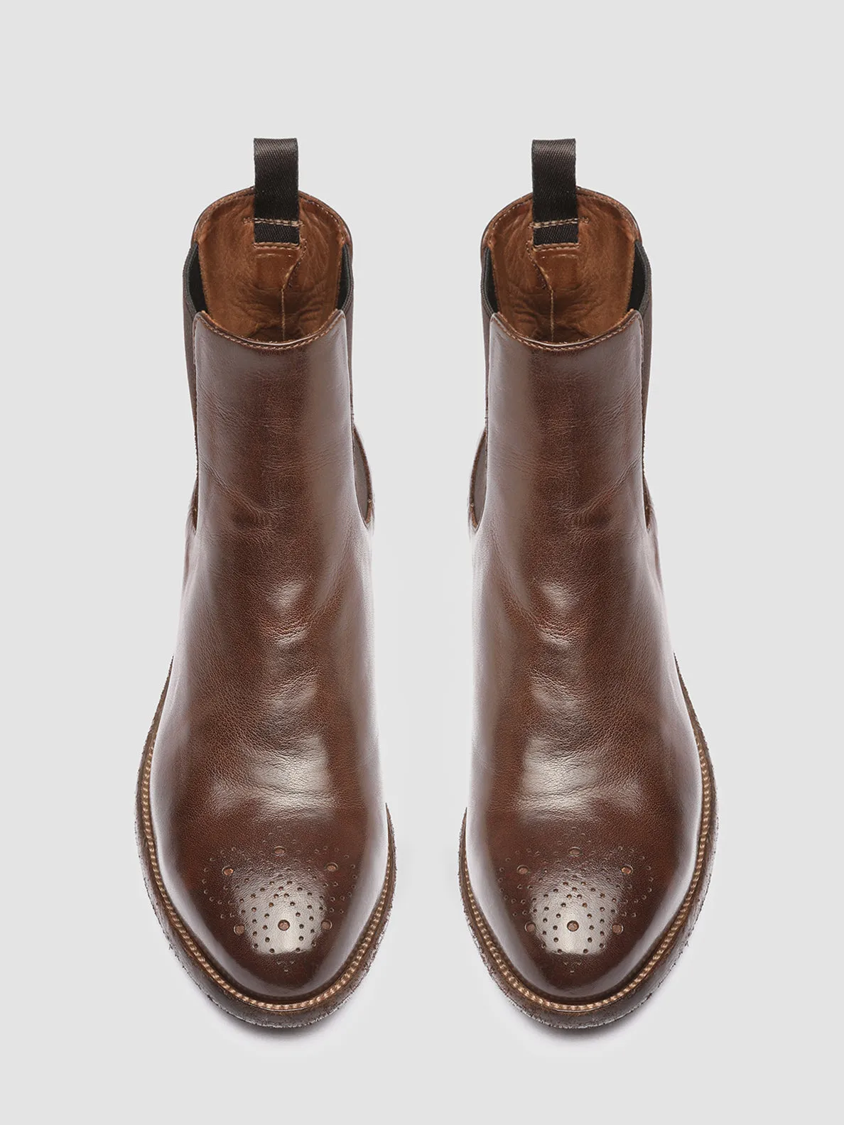 SELINE 002 - Brown Leather Chelsea Boots