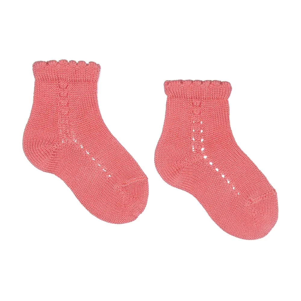 Short Lace Socks Coral