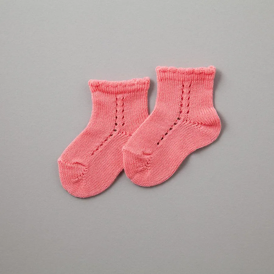 Short Lace Socks Coral