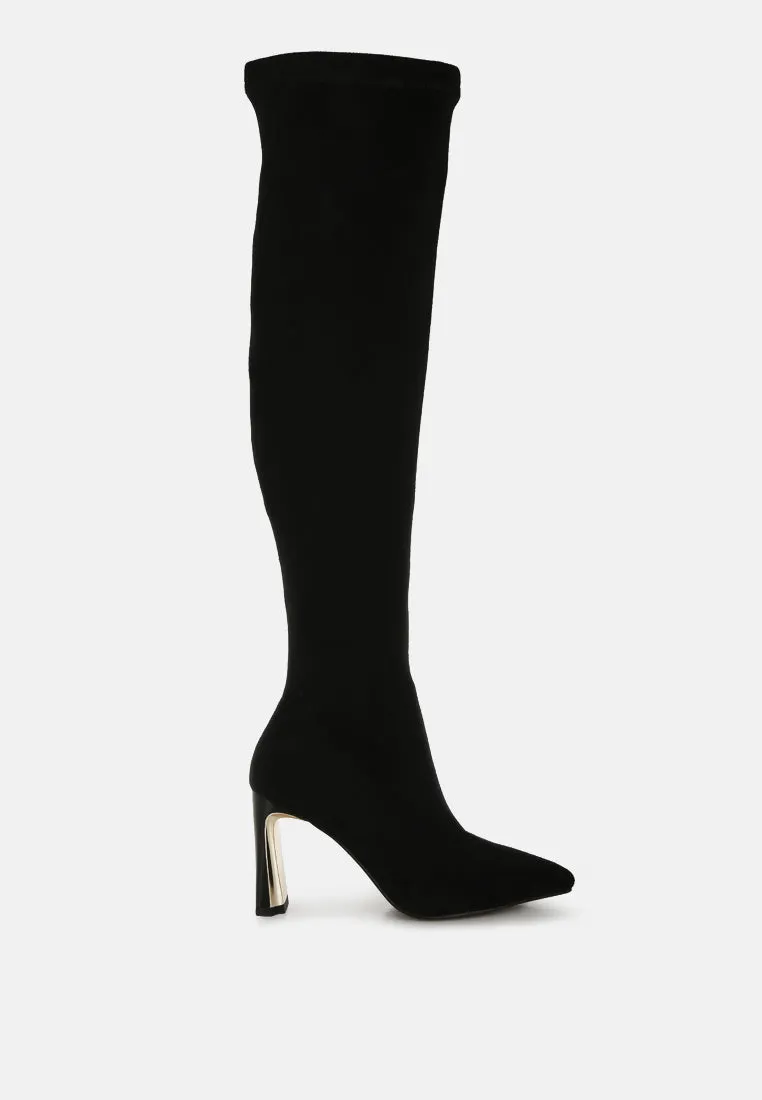 Star Gazer Slim Block Heel Long Boots