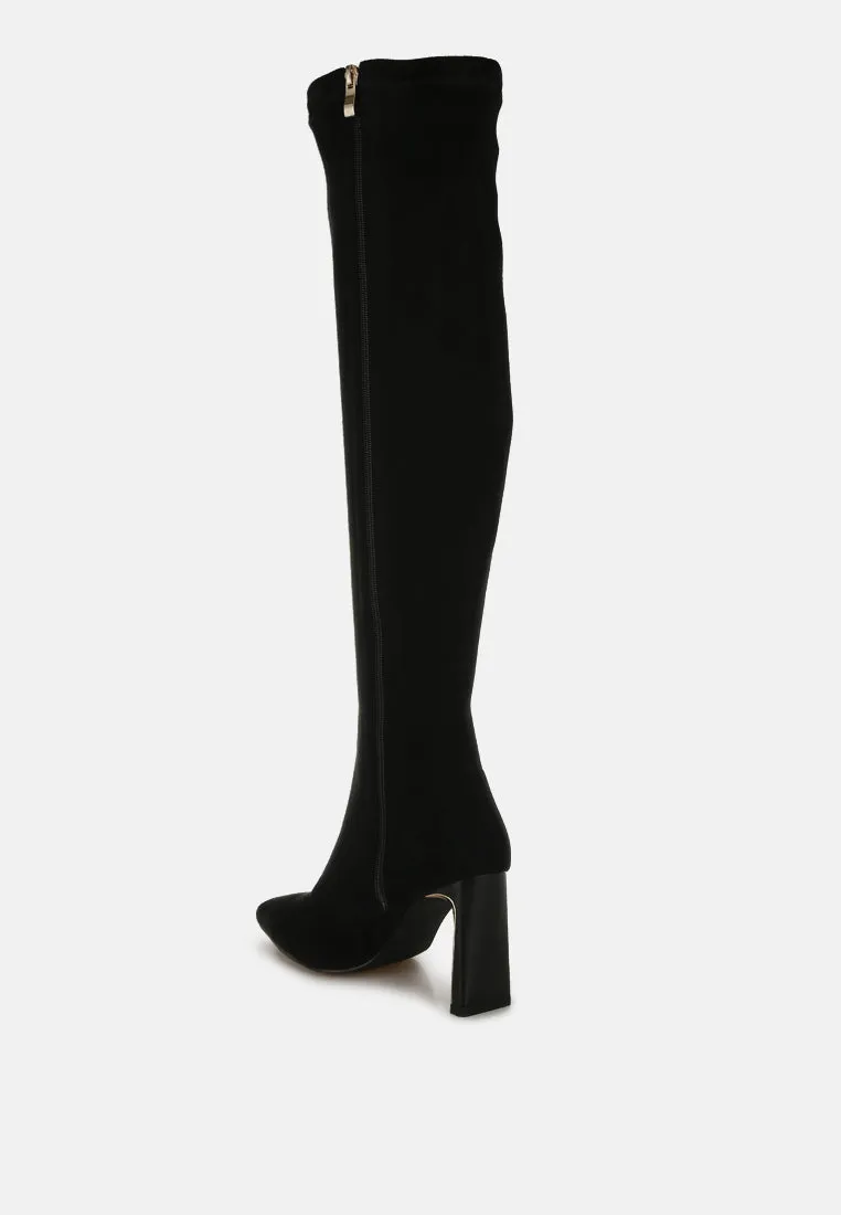 Star Gazer Slim Block Heel Long Boots