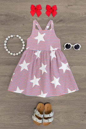 Stars & Stripes Tie Back Dress