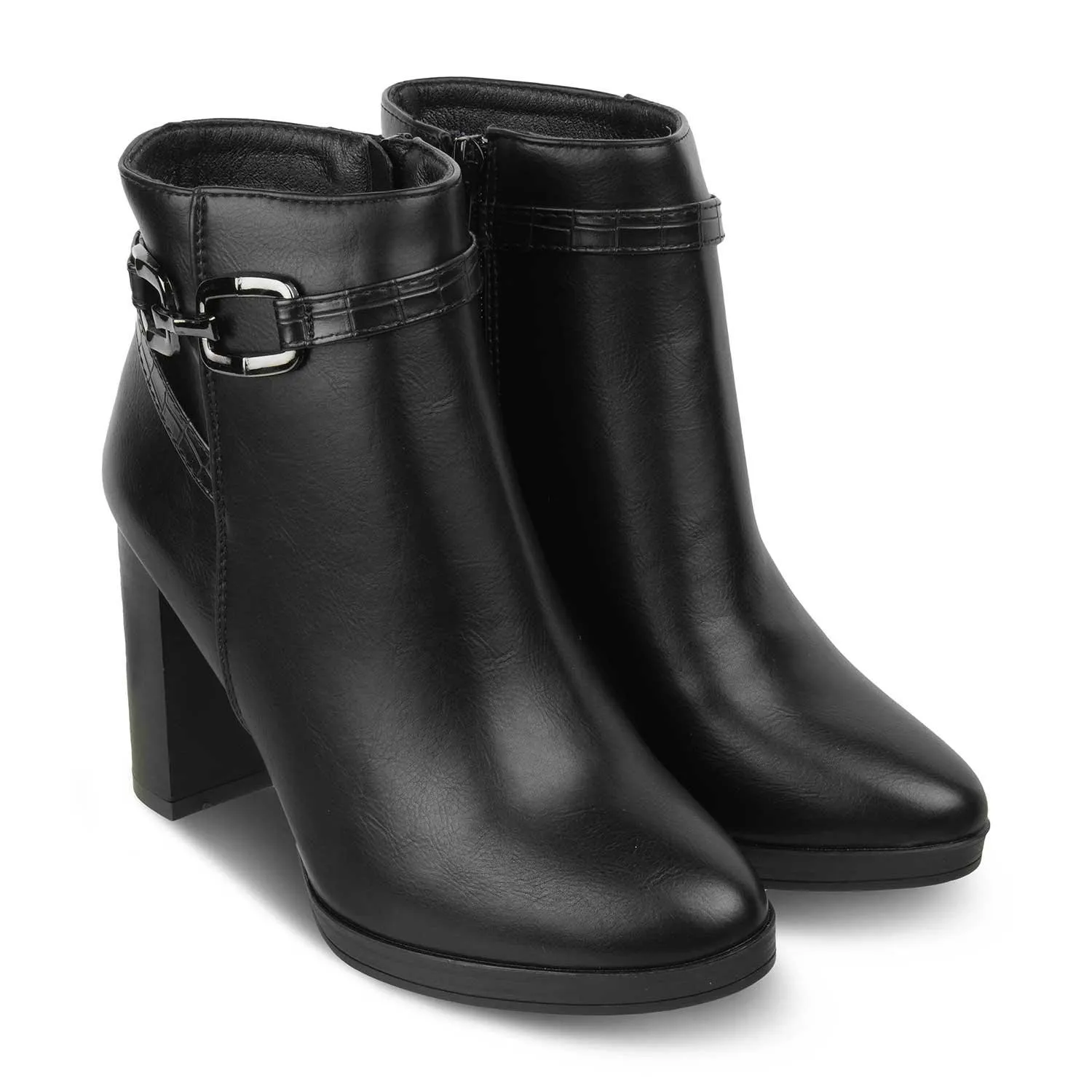 The Paris Black Women's Ankle-length Boots Tresmode