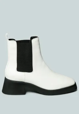 THERON Chelsea Upfront White Boot