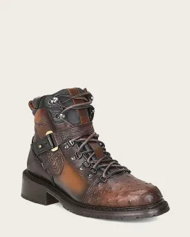 Urban brown ostrich boot