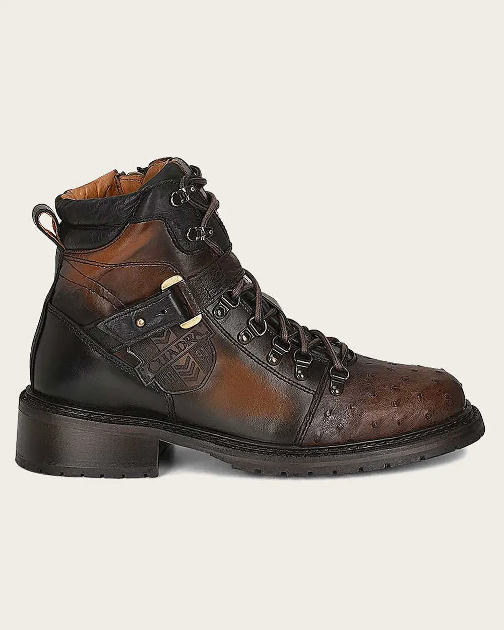 Urban brown ostrich boot