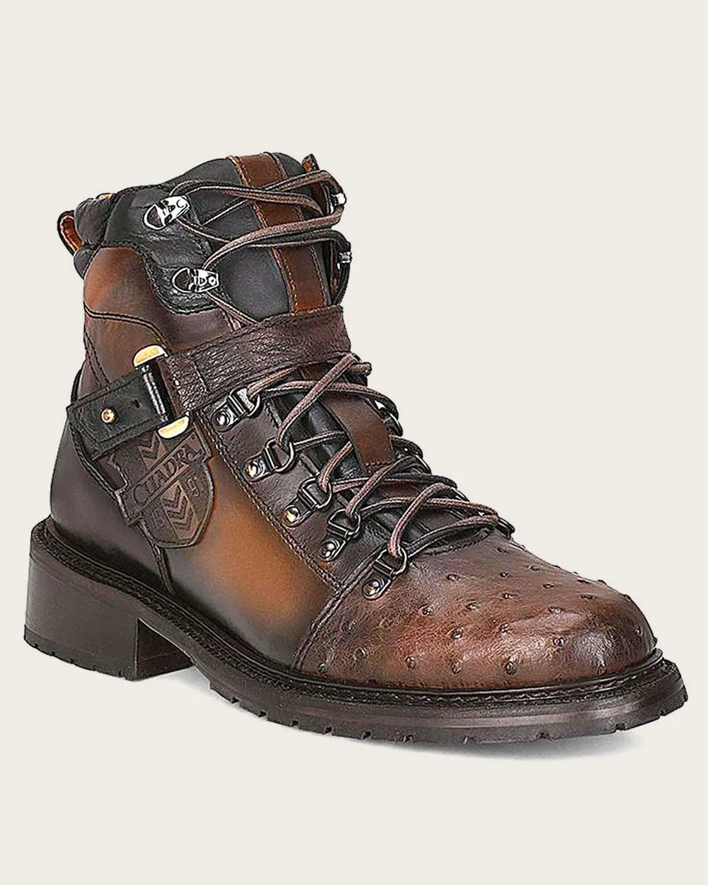 Urban brown ostrich boot