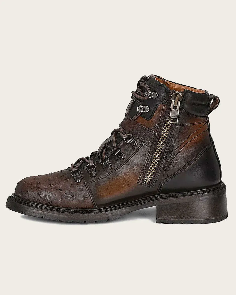 Urban brown ostrich boot