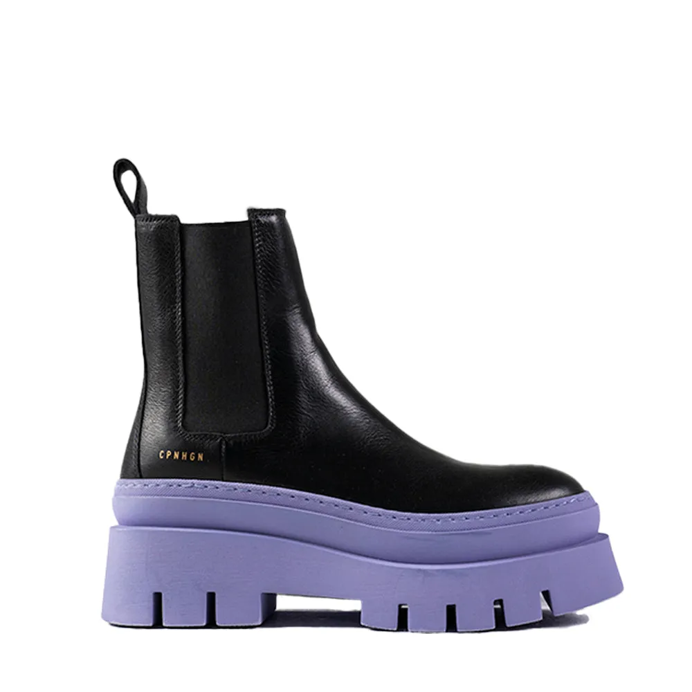 Vitello Black Lilac Chelsea Boots