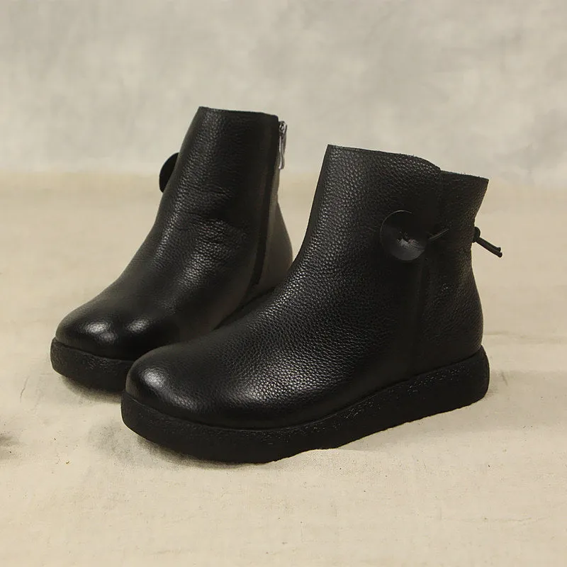 Winter Retro Leather Comfortable Velvet Boots