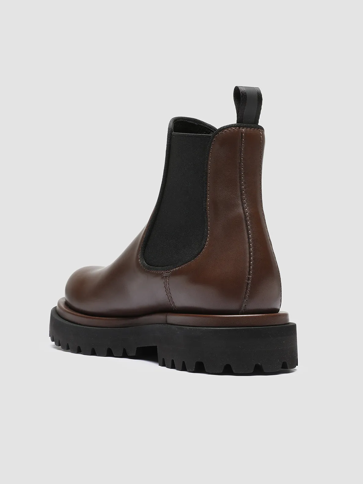 WISAL 006 - Brown Leather Chelsea Booties