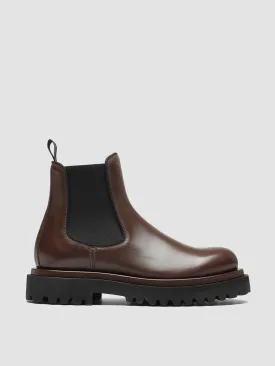 WISAL 006 - Brown Leather Chelsea Booties