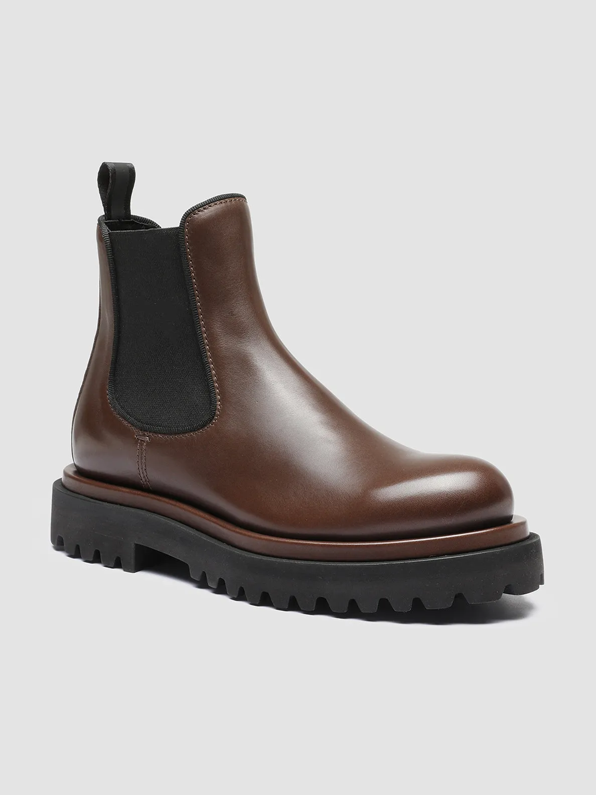 WISAL 006 - Brown Leather Chelsea Booties