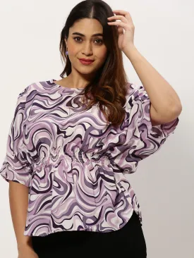 Women Abstract Violet Top