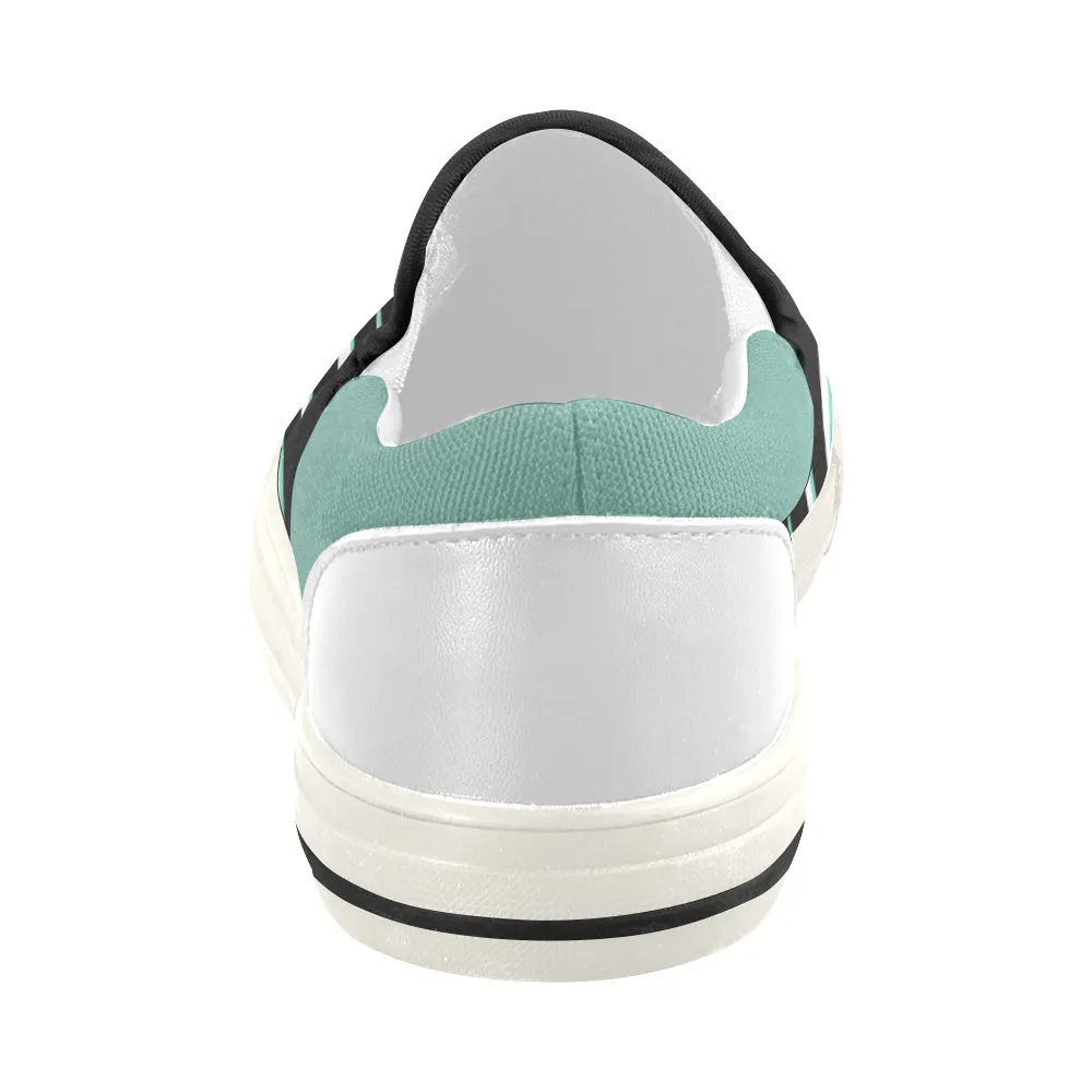 Women's Green Zebra Print Slip-on Canvas Shoes